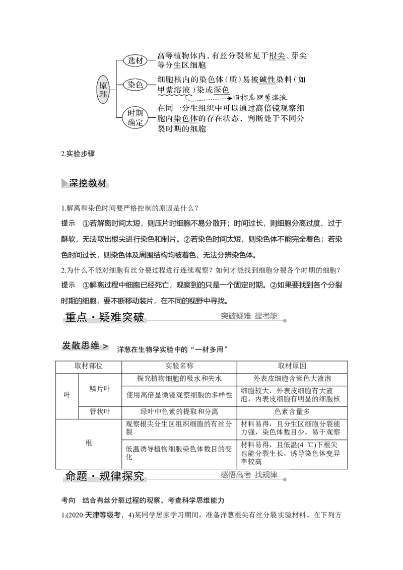 第10讲　细胞的增殖_新高考复习资料_2023年新高考复习资料_一轮复习_2023年新高考大一轮复习讲义_2023年高考生物一轮复习讲义（新人教新高考）_赠补充习题_Word版题库第二~六单元