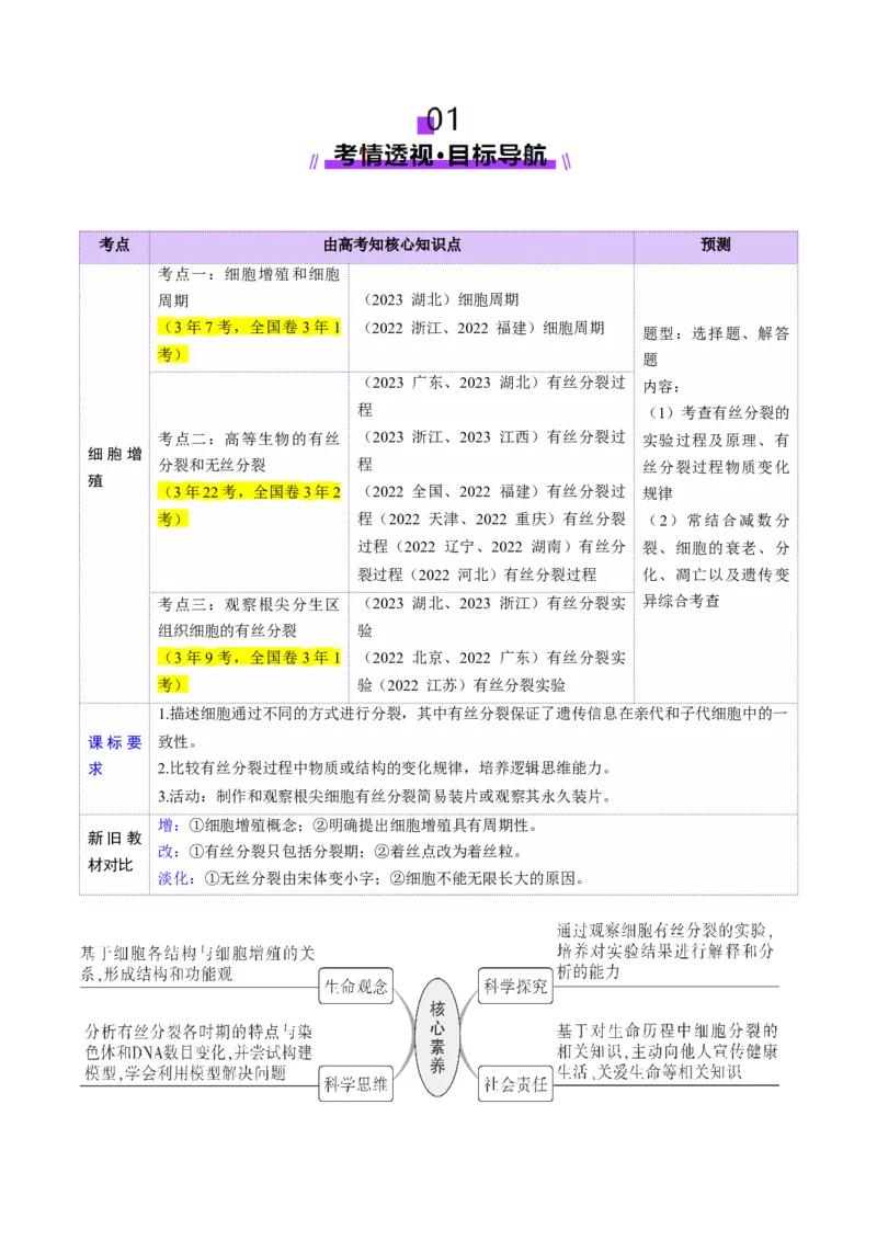 第12讲细胞增殖（讲义）（原卷版）_新高考复习资料_2025年新高考资料_2025年高考生物一轮复习讲练测（新教材新高考）