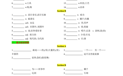 （同步100分背默）Unit8HaveyoureadTreasureIslandyet？知识清单（学生版）_最新人教版英语八年级下册_旧版（有参考价值）_版本二_八年级英语下册（人教版）_同步知识背默-V30