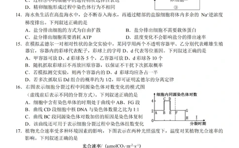 生物-杭州地区(含周边)重点中学2025学年高一第二学期期中联考_2026年04月高一试卷_260426杭州地区(含周边)重点中学2025学年高一第二学期期中联考（全科）