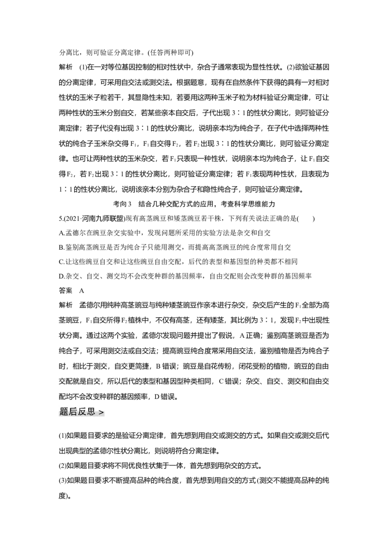 第13讲　基因的分离定律_新高考复习资料_2023年新高考复习资料_一轮复习_2023年新高考大一轮复习讲义_2023年高考生物一轮复习讲义（新人教新高考）_赠补充习题