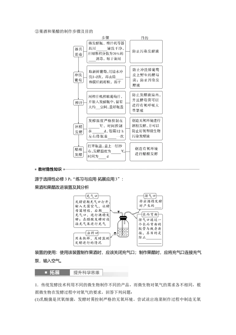 第10单元　第1课时　传统发酵技术的应用、发酵工程及其应用_新高考复习资料_2024年新高考复习资料_一轮复习资料_完2024生物步步高大一轮复习（课件+讲义）_学生版在此文件夹