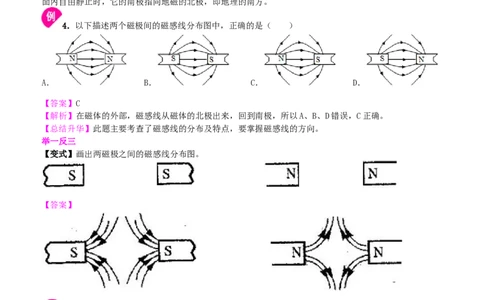 磁现象磁场知识讲解_初物_1初中物理_4初三物理人教版知识导学_42磁现象　磁场