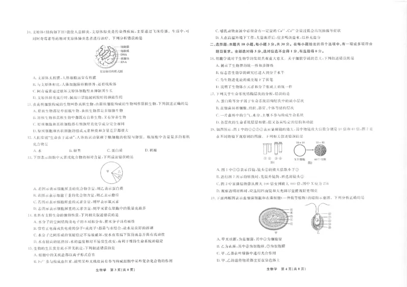 生物2025年辽宁高一10月联考正文_2025年10月高一试卷_251013辽宁省名校联盟2025年高一10月份联合考试（全)_辽宁省名校联盟2025-2026学年高一上学期10月联合考试生物试卷（含答案）