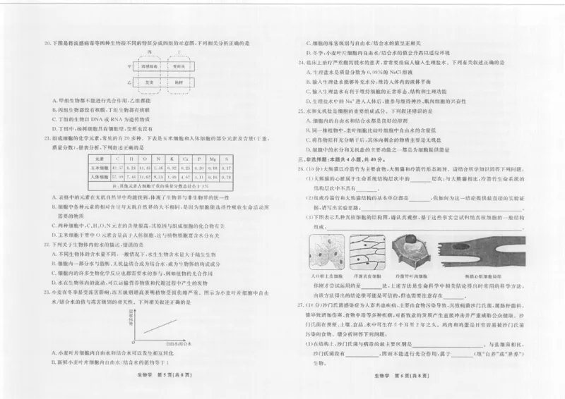 生物2025年辽宁高一10月联考正文_2025年10月高一试卷_251013辽宁省名校联盟2025年高一10月份联合考试（全)_辽宁省名校联盟2025-2026学年高一上学期10月联合考试生物试卷（含答案）