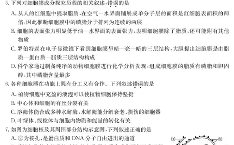 甘肃省酒泉市2024-2025学年高一上学期期末考试生物试题_2025年02月试卷_0205甘肃省酒泉市2024-2025学年高一上学期1月期末考试