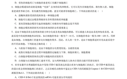 第14讲细胞的分化、衰老、死亡和癌变（练习）（原卷版）_2025年新高考资料_一轮复习_2025年高考生物一轮复习讲练测（新教材新高考）