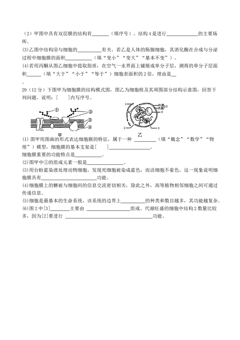 福建省厦泉五校2025-2026学年高一上学期期中联考试题生物Word版含答案_2025年12月高一试卷_251211福建省厦泉五校2025-2026学年高一上学期期中联考试题