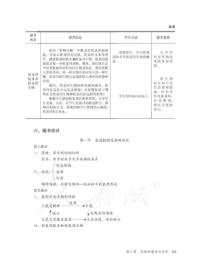 生物学八年级下册教师用书_电子课本_初中教学用书_人教版