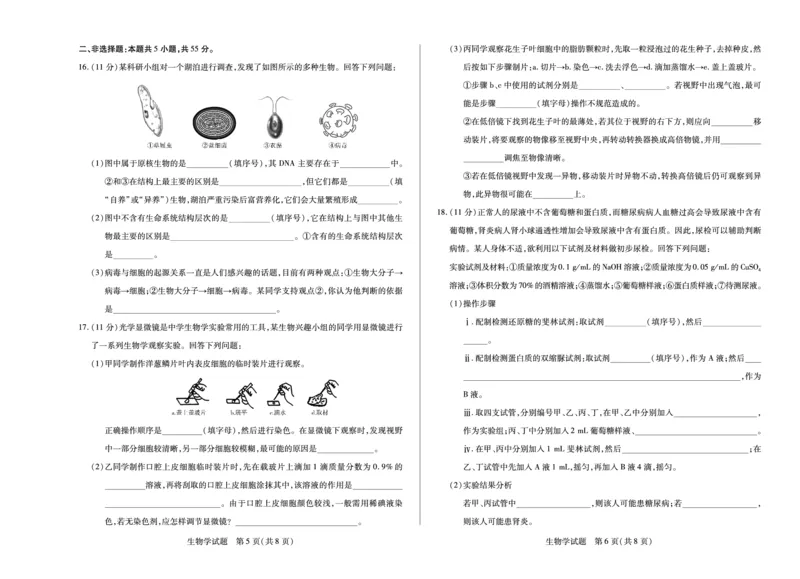 生物学安徽高一年级十月调研考试_2025年10月高一试卷_251022天一大联考&middot;安徽省2025-2026学年上学期高一年级10月调研考试（全）