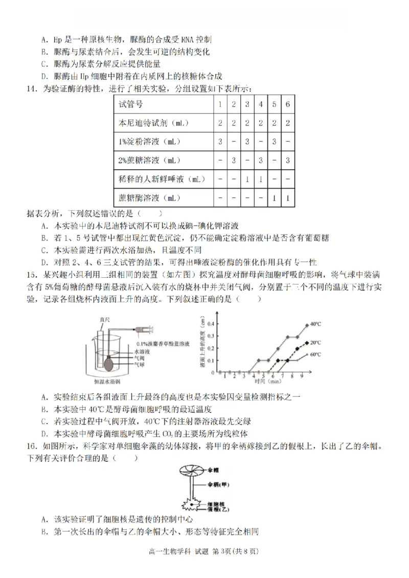 生物卷-2511高一G5联盟_2025年12月高一试卷_251208浙江省G5联盟2025-2026学年高一上学期11月期中考试（全）_浙江省G5联盟2025-2026学年高一上学期11月期中考试生物试题含答案