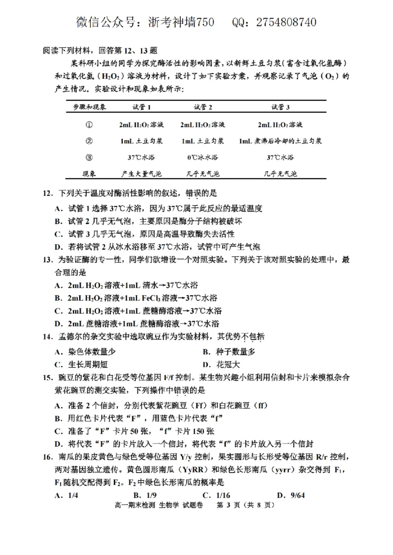 生物卷-2601嘉兴高一期末_2026年02月高一试卷_260213浙江省嘉兴市2025-2026学年高一上学期期末（全）_浙江省嘉兴市2025-2026学年高一上学期1月期末生物试题含答案.zip