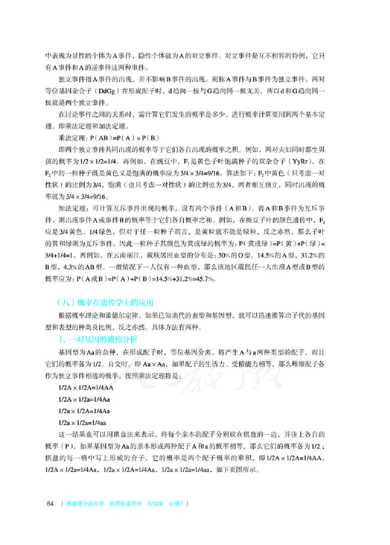 生物必修2遗传与进化教师用书_电子课本_高中教学用书_2019新人教版