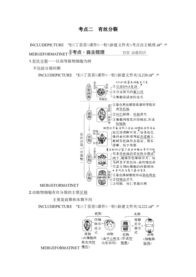 第10讲细胞的增殖_新高考复习资料_2024年新高考复习资料_一轮复习资料_完2024生物步步高大一轮复习（课件+讲义）_2024年高考生物一轮复习讲义（新人教版）_另附1套Word版题库_必修1
