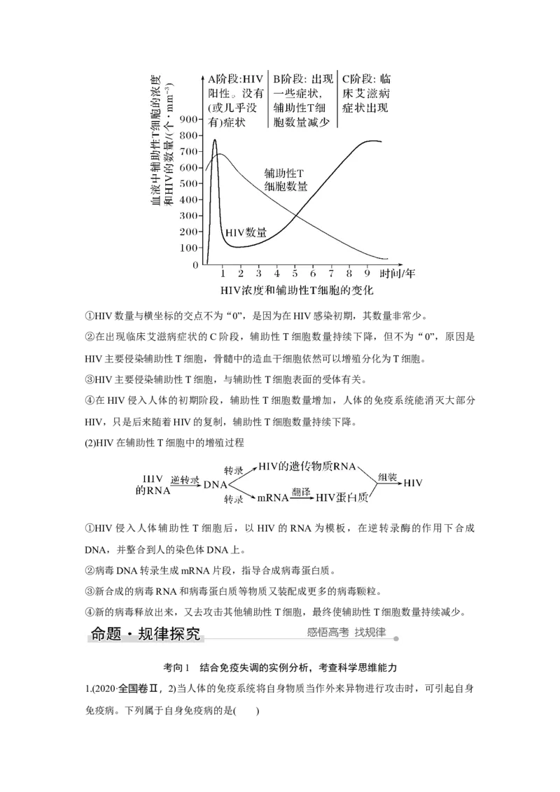 第25讲　免疫调节_新高考复习资料_2023年新高考复习资料_一轮复习_2023年新高考大一轮复习讲义_2023年高考生物一轮复习讲义（新人教新高考）_赠补充习题_Word版题库第七~十单元