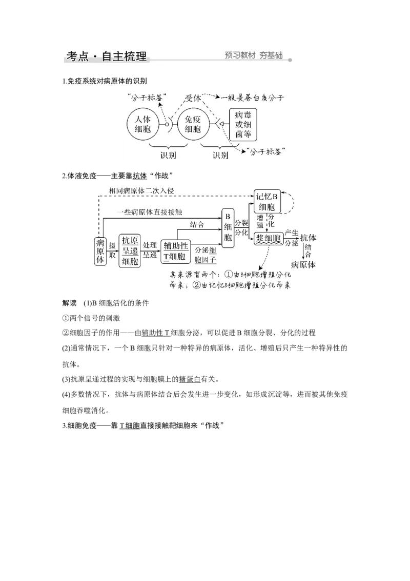 第25讲　免疫调节_新高考复习资料_2023年新高考复习资料_一轮复习_2023年新高考大一轮复习讲义_2023年高考生物一轮复习讲义（新人教新高考）_赠补充习题_Word版题库第七~十单元