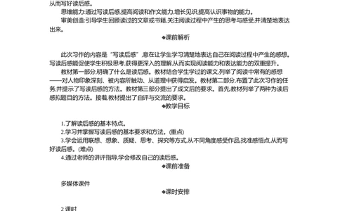 习作：写读后感精华版教案_部编人教版5年级下册语文_（赠送）新版-2025年2月五年级下册语文资料(课件+教案)(赠送资料-不需要就不下载)_2.第二单元_习作：写读后感_教案