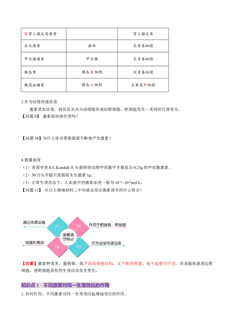 第26讲体液调节（讲义）（原卷版）_2025年新高考资料_一轮复习_2025年高考生物一轮复习讲练测（新教材新高考）