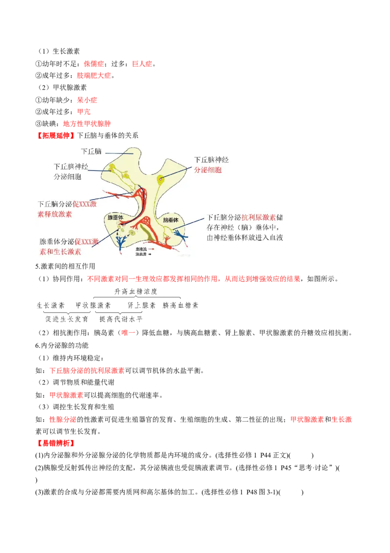 第26讲体液调节（讲义）（原卷版）_2025年新高考资料_一轮复习_2025年高考生物一轮复习讲练测（新教材新高考）