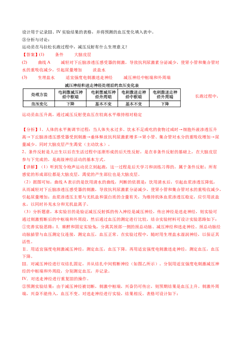第31讲动物生命活动调节的综合分析（练习）（解析版）_新高考复习资料_2024年新高考复习资料_一轮复习资料_完2024年高考生物一轮复习讲练测(课件+讲义+练习)（新高考）_讲义+练习