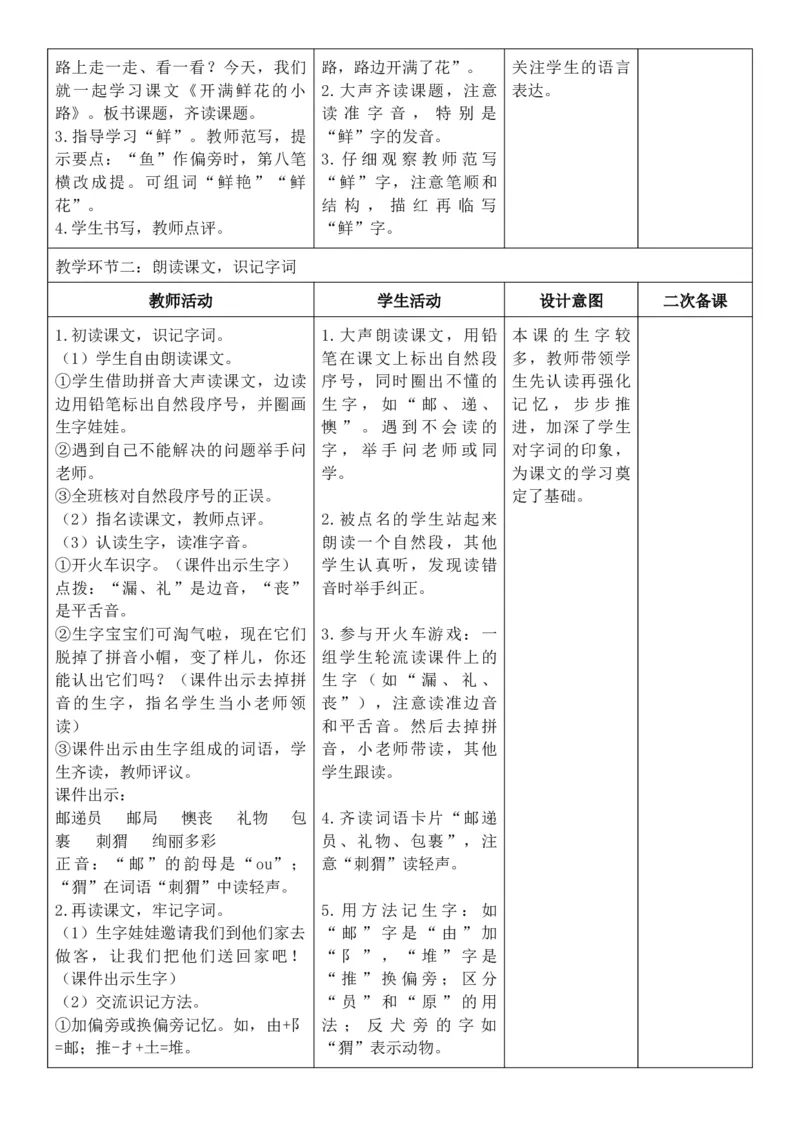 （新教材）2026年春期部编人教版二年级下册语文第1单元核心素养教案（反思有内容）_部编人教版2年级下册语文_2026年春期-2年级下册教案_单元教案