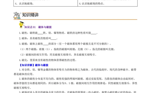 第27课磁现象磁场（学生版）_初物_人教版初中物理初二三同步讲义习题练习八九年级电子资料word素材_20250116_181533_A017&mdash;&mdash;人教版初中物理初二三教案讲义专项练习八九年级电子版word资料