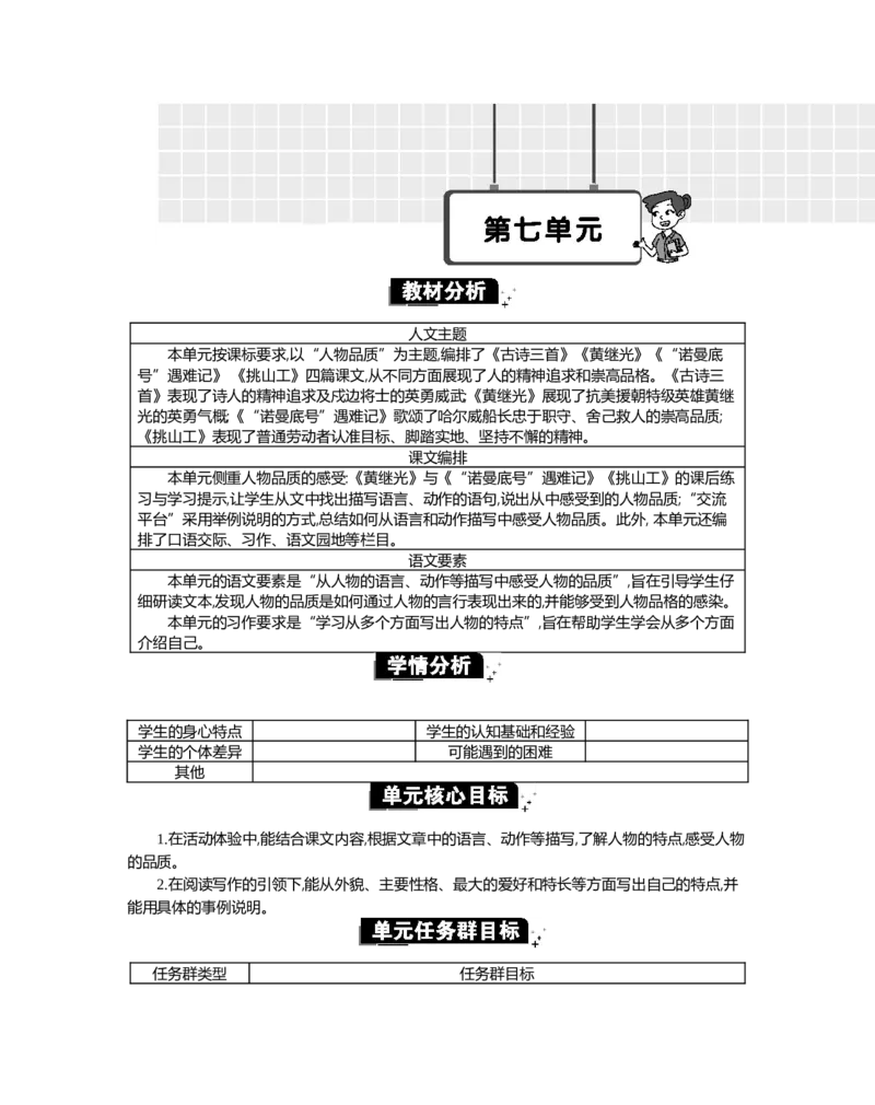 第七单元单元分析_部编人教版4年级下册语文_（赠送）新版-2025年2月四年级下册语文资料(课件+教案)(赠送资料-不需要就不下载)_7.第七单元_单元导引