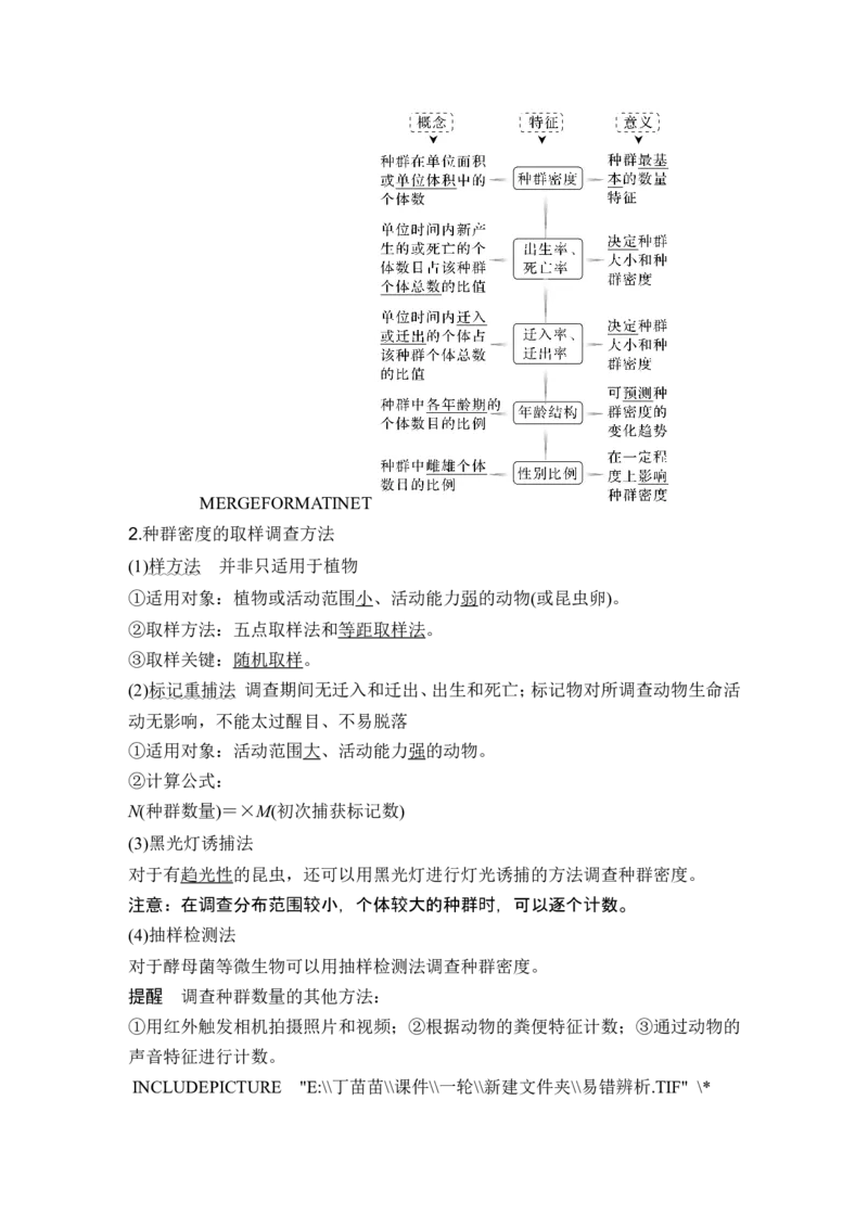 第27讲种群及其动态_新高考复习资料_2024年新高考复习资料_一轮复习资料_完2024生物步步高大一轮复习（课件+讲义）_2024年高考生物一轮复习讲义（新人教版）_另附1套Word版题库