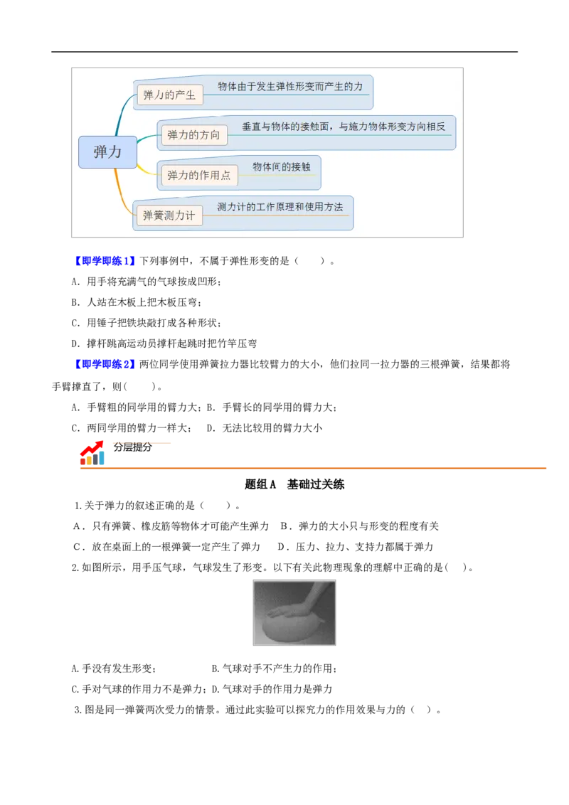 第2课弹力（原卷版）_初物_人教版初中物理初二三同步讲义习题练习八九年级电子资料word素材_20250116_181533_A017&mdash;&mdash;人教版初中物理初二三教案讲义专项练习八九年级电子版word资料