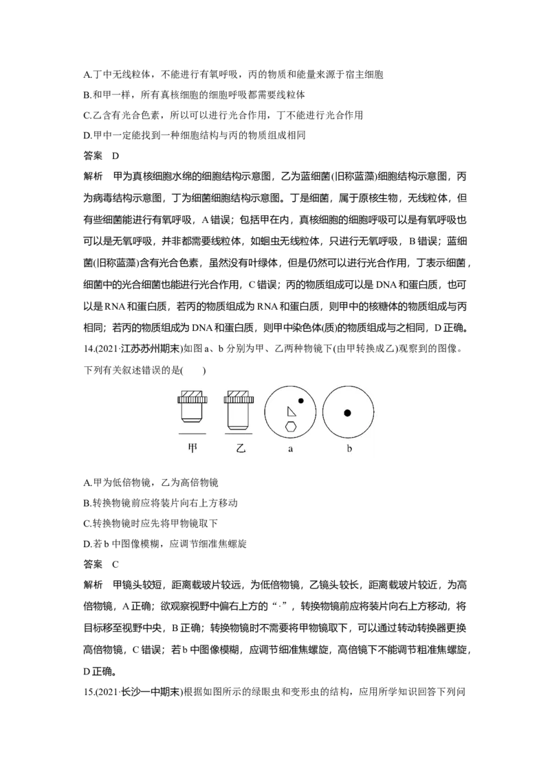 第1讲　借助显微镜走近细胞_新高考复习资料_2023年新高考复习资料_一轮复习_2023年新高考大一轮复习讲义_2023年高考生物一轮复习讲义（新人教新高考）_赠补充习题