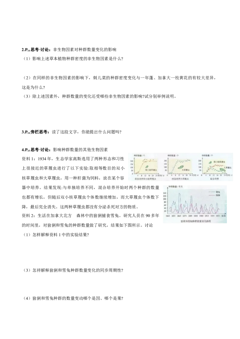 第1章种群及其动态-查漏补缺2023年高考生物一轮复习教材必背细节与旁栏思考梳理汇总（新教材）（学生版）_新高考复习资料_2023年新高考复习资料_一轮复习