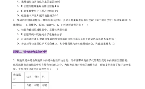 第18讲遗传综合实验分析（练习）（原卷版）_2025年新高考资料_一轮复习_2025年高考生物一轮复习讲练测（新教材新高考）