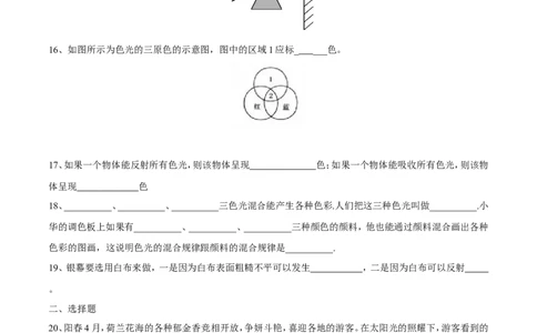 第4章第5节光的色散练习题_初物_人教版初中物理初二三同步讲义习题练习八九年级电子资料word素材_20250116_181533_A017&mdash;&mdash;人教版初中物理初二三教案讲义专项练习八九年级电子版word资料