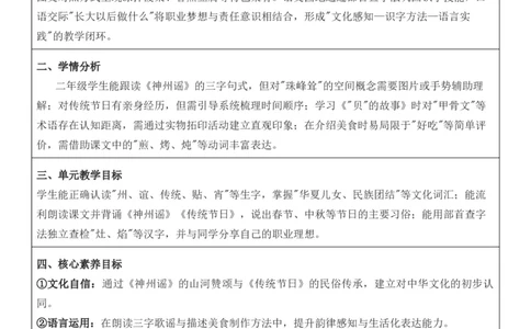 （新教材）2026年春期部编人教版二年级下册语文第3单元核心素养教案（反思有内容）_部编人教版2年级下册语文_2026年春期-2年级下册教案_单元教案