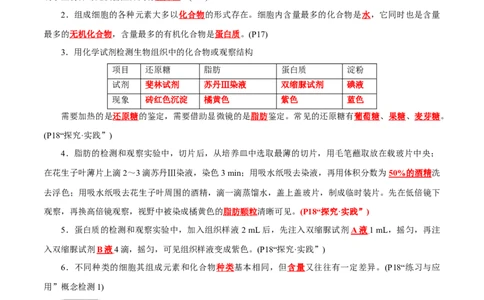 第2章组成细胞的分子（背诵版）_2025年新高考资料_专项复习_晨读晚默备战2025年高考生物必背知识清单_第2章组成细胞的分子-晨读晚默备战2025年高考生物必背知识清单