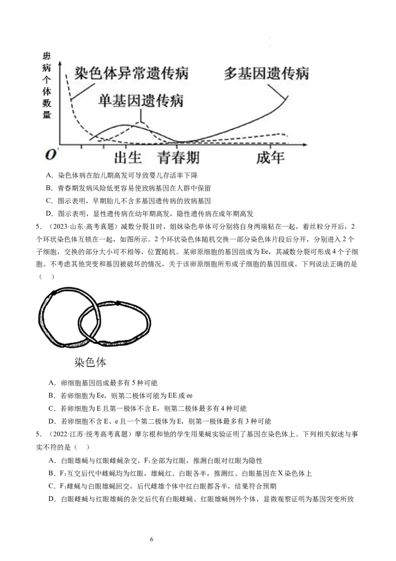 第18讲伴性遗传和人类遗传病（练习）（原卷版）_新高考复习资料_2024年新高考复习资料_一轮复习资料_完2024年高考生物一轮复习讲练测(课件+讲义+练习)（新高考）_讲义+练习