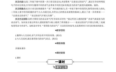 口语交际：注意说话的语气精华版教案_部编人教版2年级下册语文_（赠送）新版-2025年2月二年级下册语文资料(课件+教案)(赠送资料-不需要就不下载)_1.第一单元_口语交际：注意说话的语气