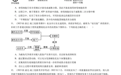 第42讲胚胎工程（练习）（原卷版）_新高考复习资料_2024年新高考复习资料_一轮复习资料_完2024年高考生物一轮复习讲练测(课件+讲义+练习)（新高考）_讲义+练习