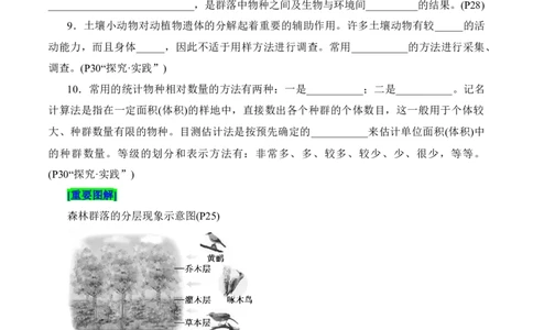 第2章群落及其演替（填空版）_2025年新高考资料_专项复习_晨读晚默备战2025年高考生物必背知识清单_第2章群落及其演替-晨读晚默备战2025年高考生物必背知识清单