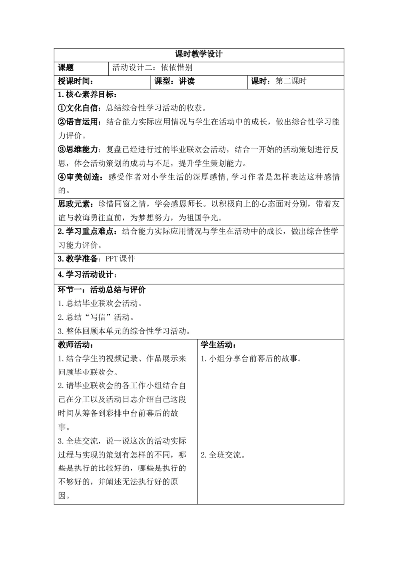 部编人教版6年级下册小学语文全册教案（思政元素版）（新课标核心素养教案）(2025年1月修订版)_部编人教版6年级下册语文