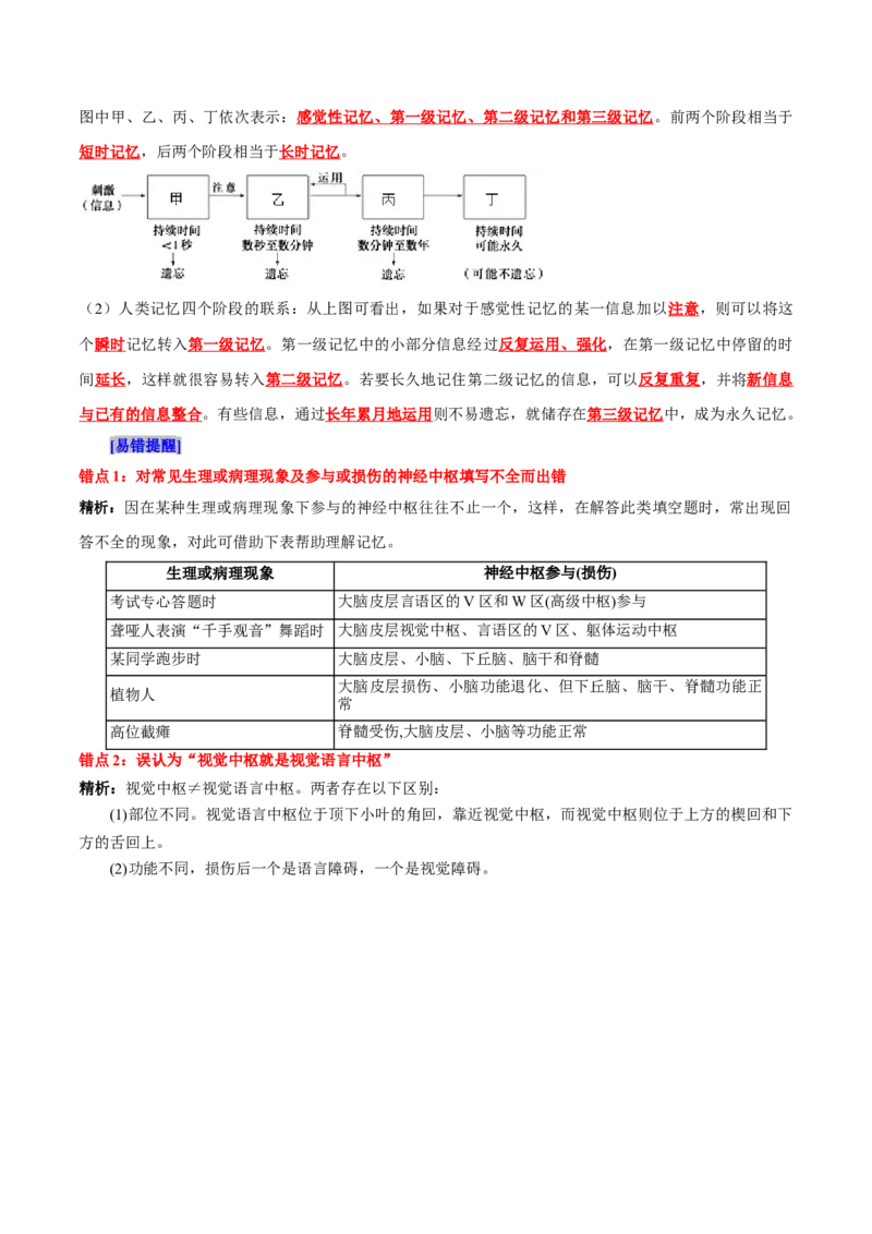 第2章神经调节（背诵版）_2025年新高考资料_专项复习_晨读晚默备战2025年高考生物必背知识清单_第2章神经调节-晨读晚默备战2025年高考生物必背知识清单