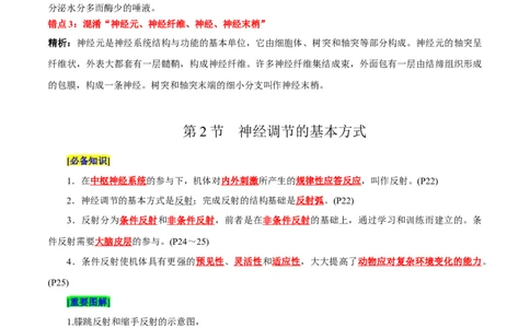 第2章神经调节（背诵版）_2025年新高考资料_专项复习_晨读晚默备战2025年高考生物必背知识清单_第2章神经调节-晨读晚默备战2025年高考生物必背知识清单