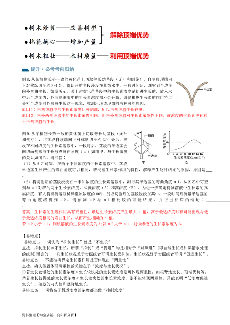 第32.1讲植物生长素（讲义）（教师版）_新高考复习资料_2024年新高考复习资料_一轮复习资料_完2024年高考生物一轮复习讲练测(课件+讲义+练习)（新高考）_讲义+练习