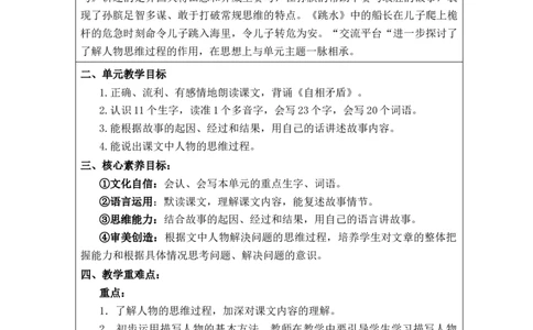 第六单元教案_部编人教版5年级下册语文_（赠送）旧版-5年级下册语文核心素养教案_5下语文单元核心素养教案