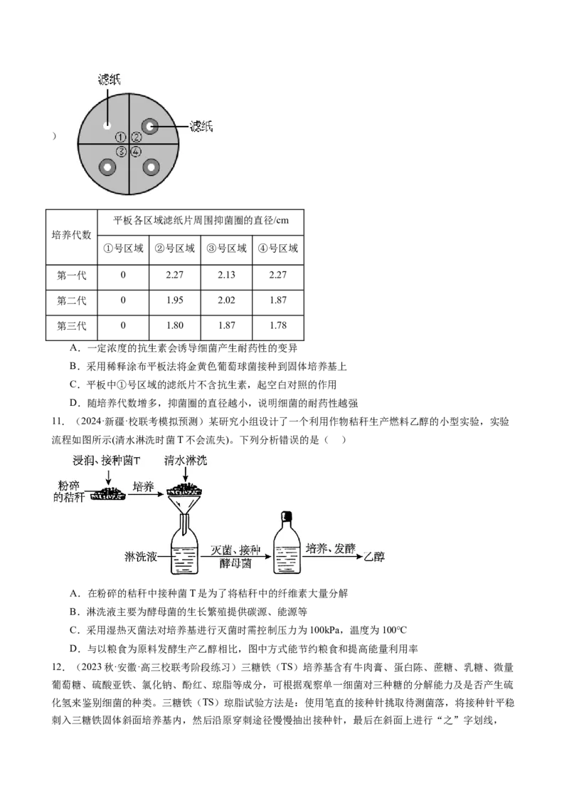 第39讲微生物的培养技术和应用（练习）（原卷版）_新高考复习资料_2024年新高考复习资料_一轮复习资料_完2024年高考生物一轮复习讲练测(课件+讲义+练习)（新高考）_讲义+练习