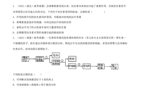 第33练细胞工程与胚胎工程（原卷版）_新高考复习资料_2023年新高考复习资料_一轮复习_2023年高考生物一轮复习小题多维练（新高考专用）