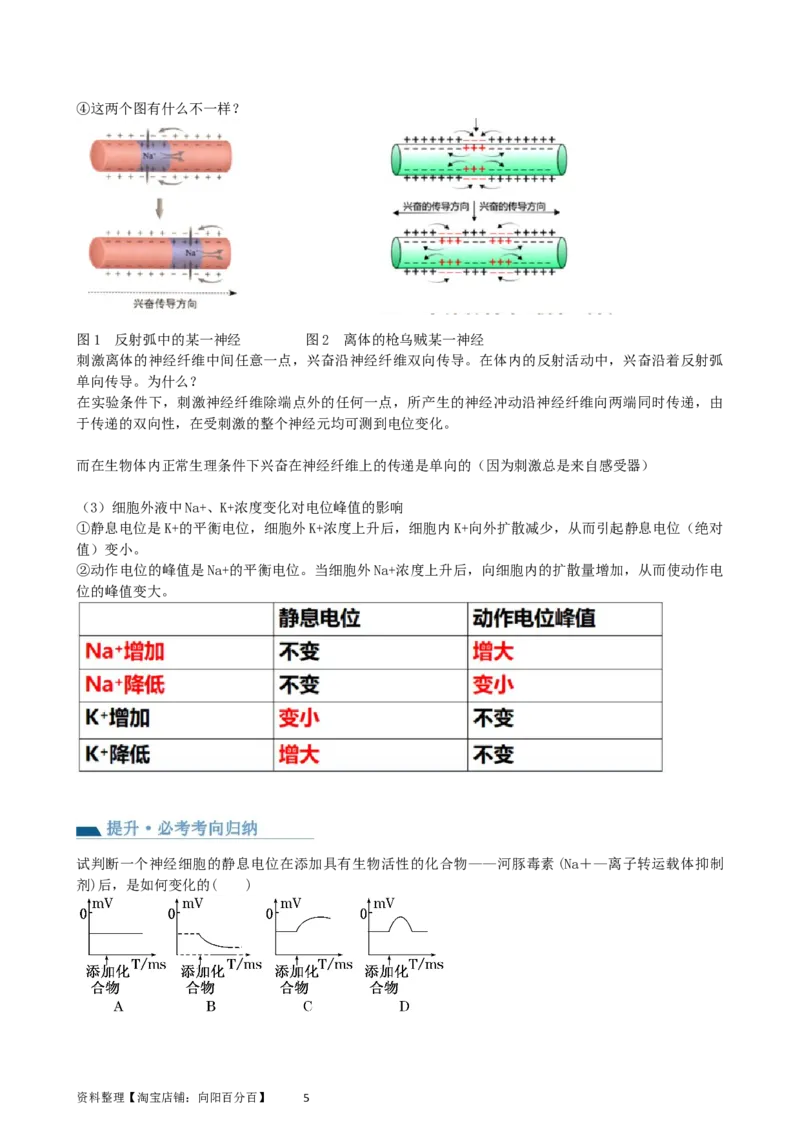 第26.2讲神经冲动的产生、传导和传递（讲义）（教师版）_新高考复习资料_2024年新高考复习资料_一轮复习资料_完2024年高考生物一轮复习讲练测(课件+讲义+练习)（新高考）_讲义+练习