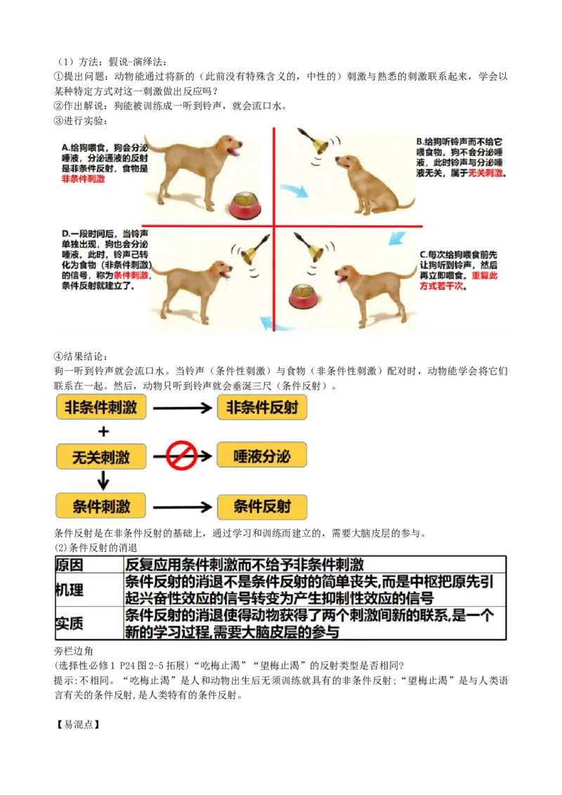 第26.1讲神经调节的结构基础、基本方式、分级调节、高级功能（讲义）（学生版）_新高考复习资料_2024年新高考复习资料_一轮复习资料_讲义+练习