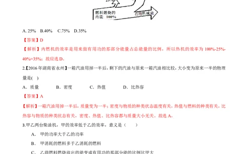第14章第2节热机的效率测试题_初物_人教版初中物理初二三同步讲义习题练习八九年级电子资料word素材_20250116_181533_A017&mdash;&mdash;人教版初中物理初二三教案讲义专项练习八九年级电子版word资料