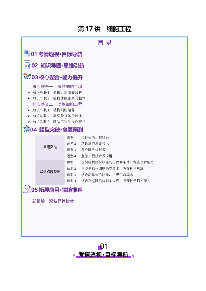 第17讲+细胞工程（讲义）（解析版）_2025年新高考资料_二轮复习_01高考语文等多个文件_上好课2025年高考生物二轮复习讲练测（新高考通用）